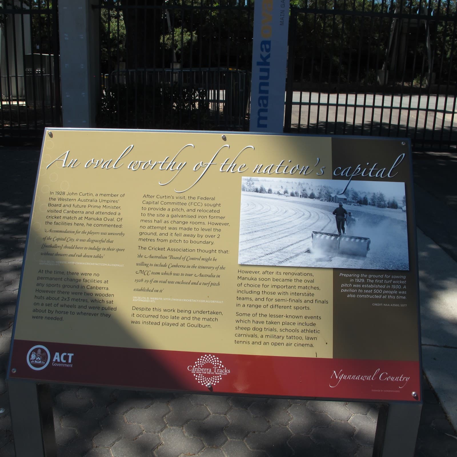 Canberra Tracks - Manuka Oval — Manuka, Canberra